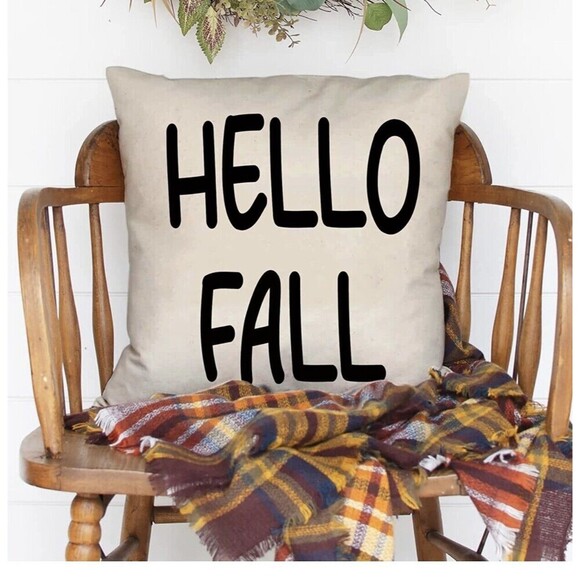 Fall Pillow Covers 16x16 Inch Set of 4 Hello Fall Pumpkin Truck Gnome - Picture 5 of 8